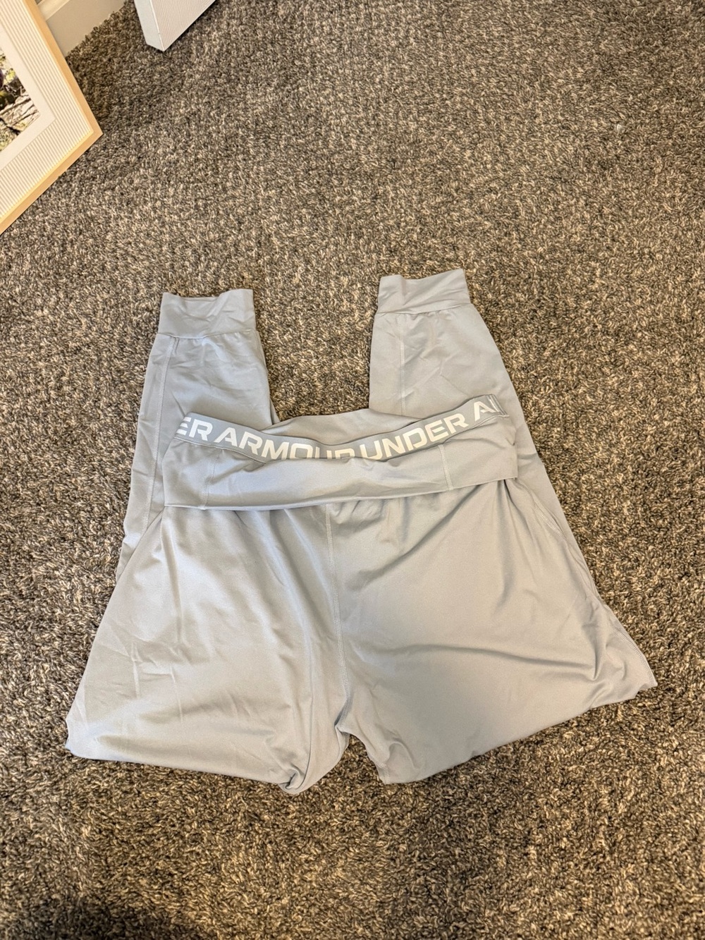 Under Armour Women’s Light Gray Performance Sweatpants with Branded Waistband - Picture 4 of 5